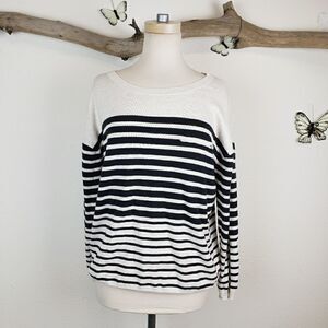 Everly cream and black striped sweater